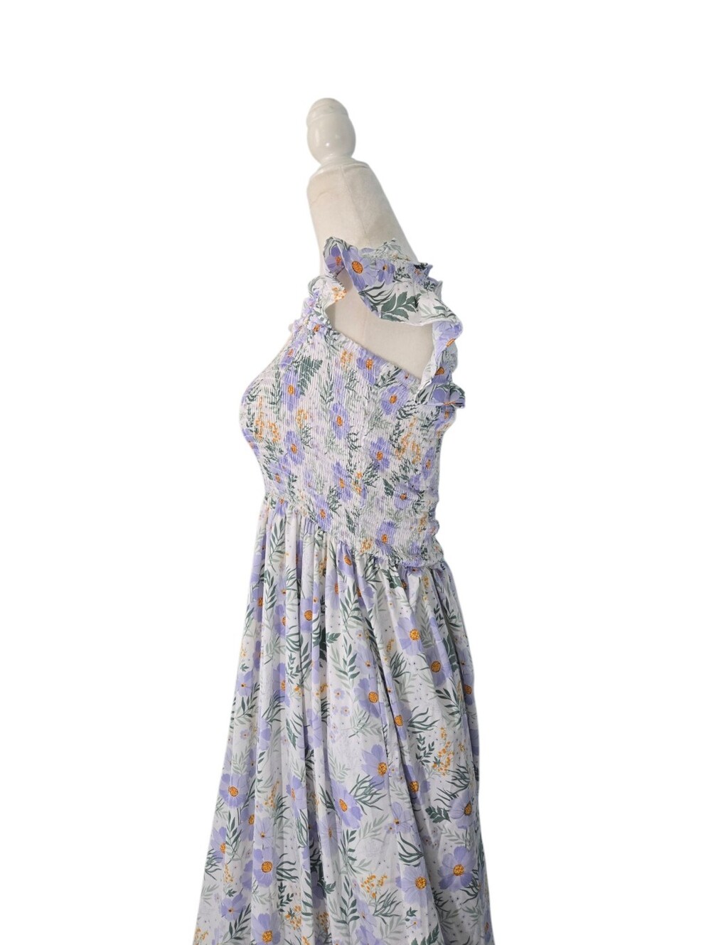 Melloday Maxi Dress Women's Smal Pastel Floral Smocked Sze small - Picture 5 of 12